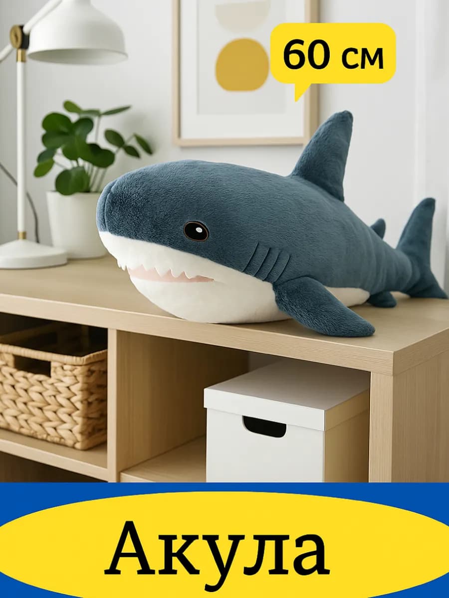 Мягкая игрушка Акула ikea 60 см