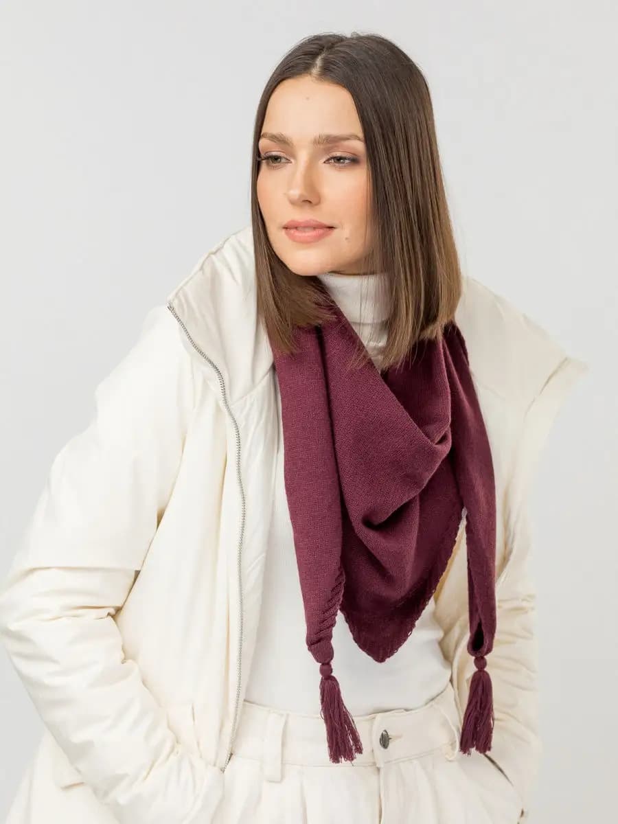 Платок теплый, косынка вязаная, шарф на голову