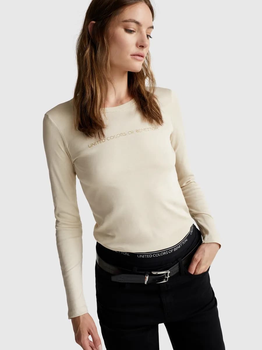 Лонгслив женский облегающий