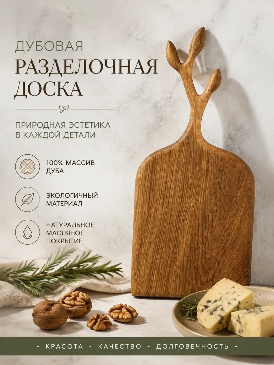 Разделочная доска деревянная из массива дуба