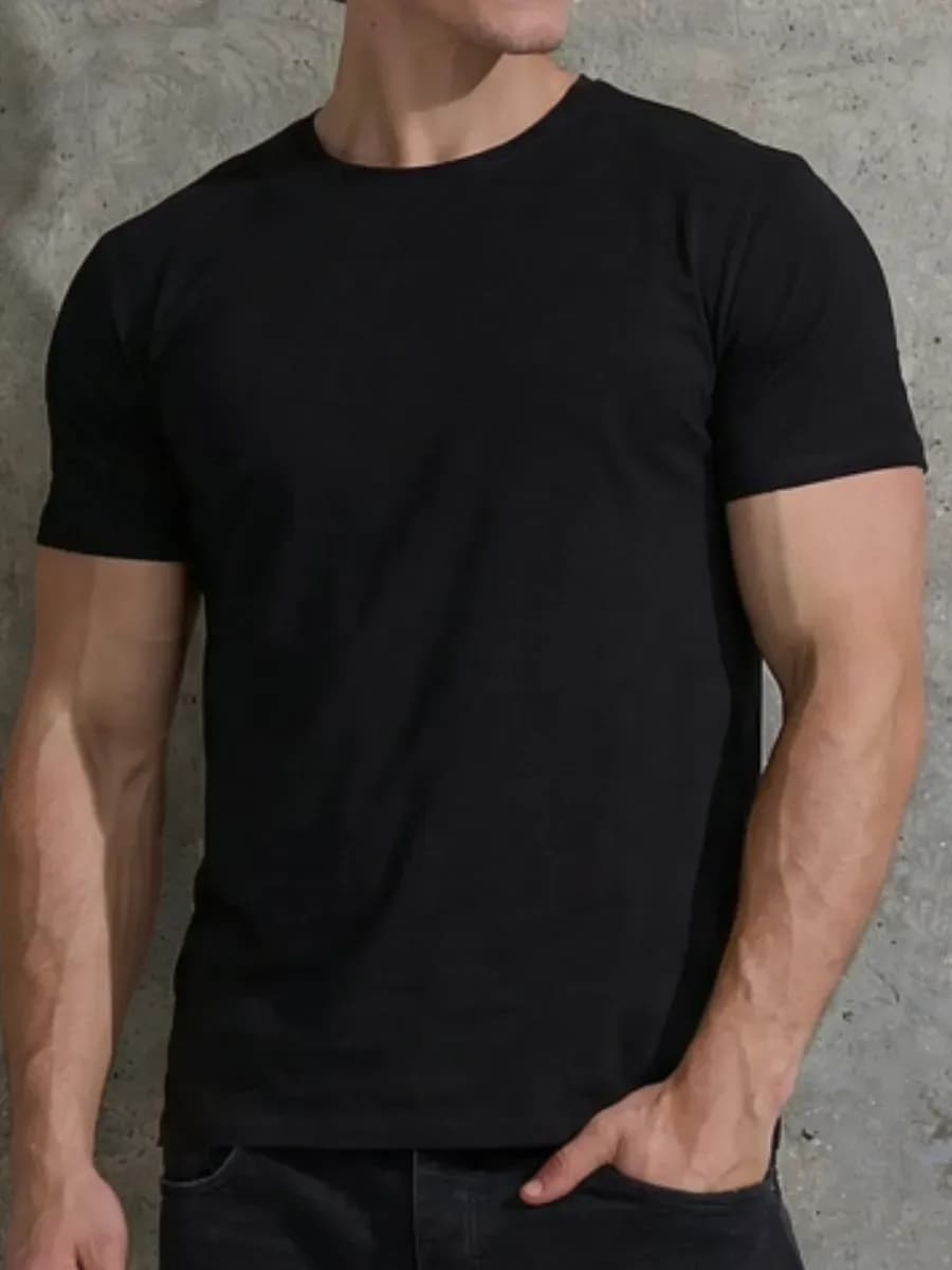 Футболка однотонная черная