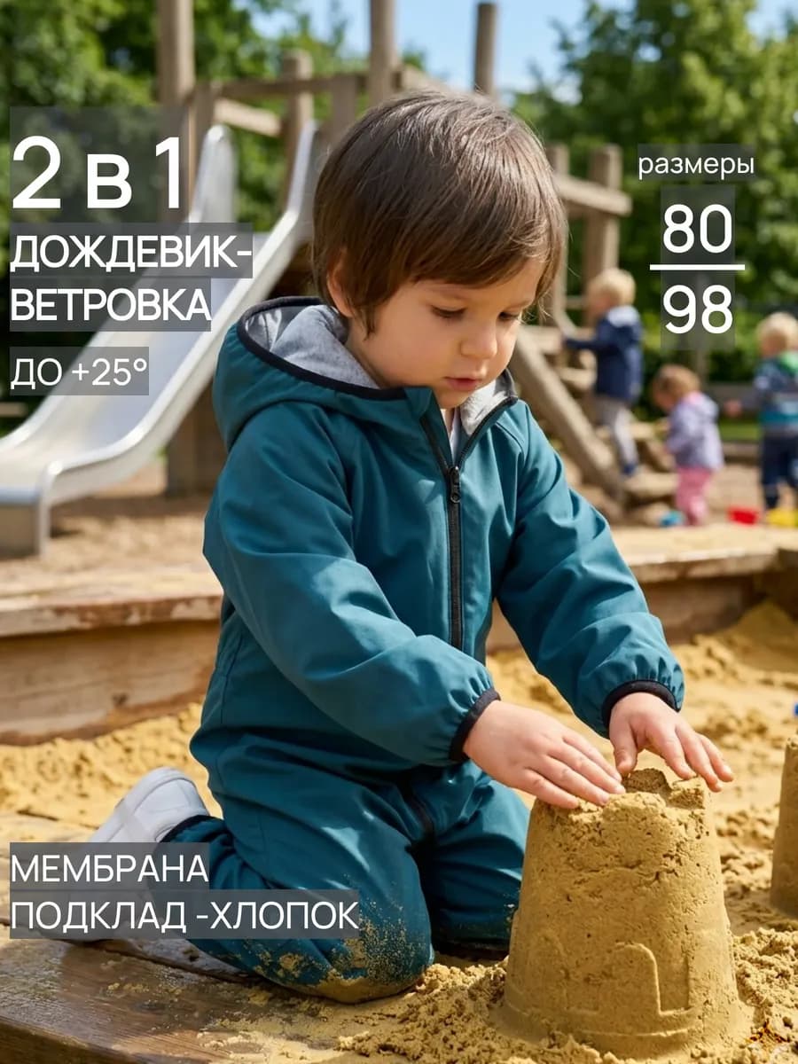 Непромокаемый комбинезон детский дождевик мембрана