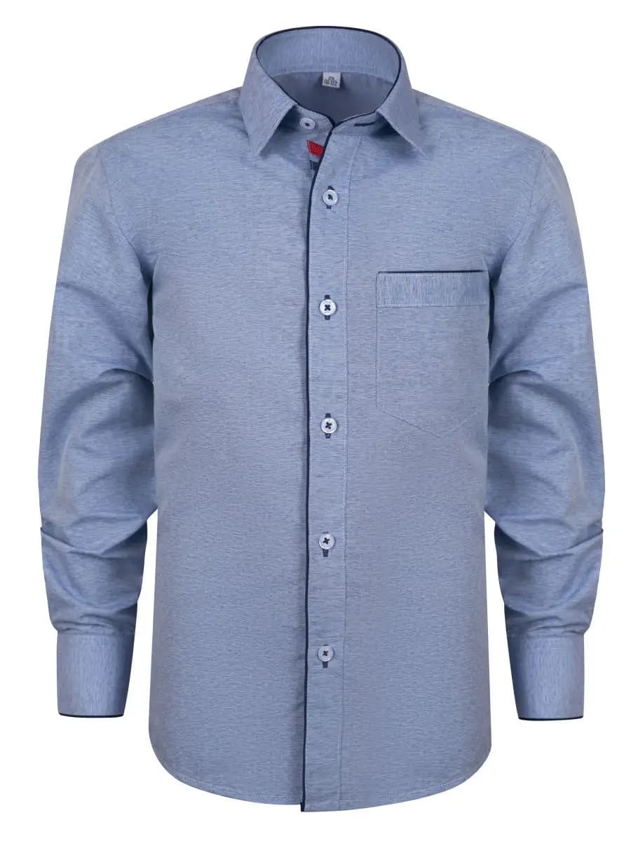 Рубашка голубая с длинным рукавом
