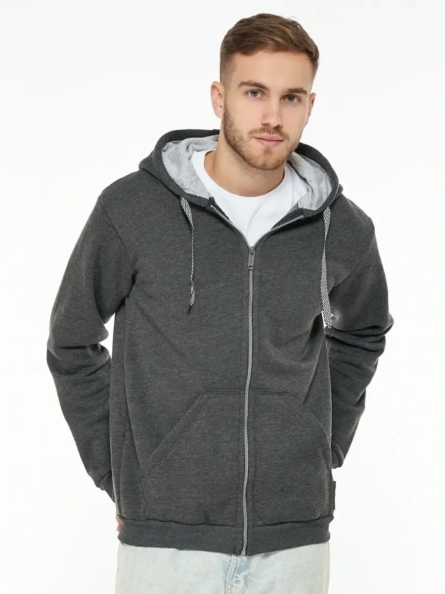 Толстовка на молнии зипка с капюшоном из футера