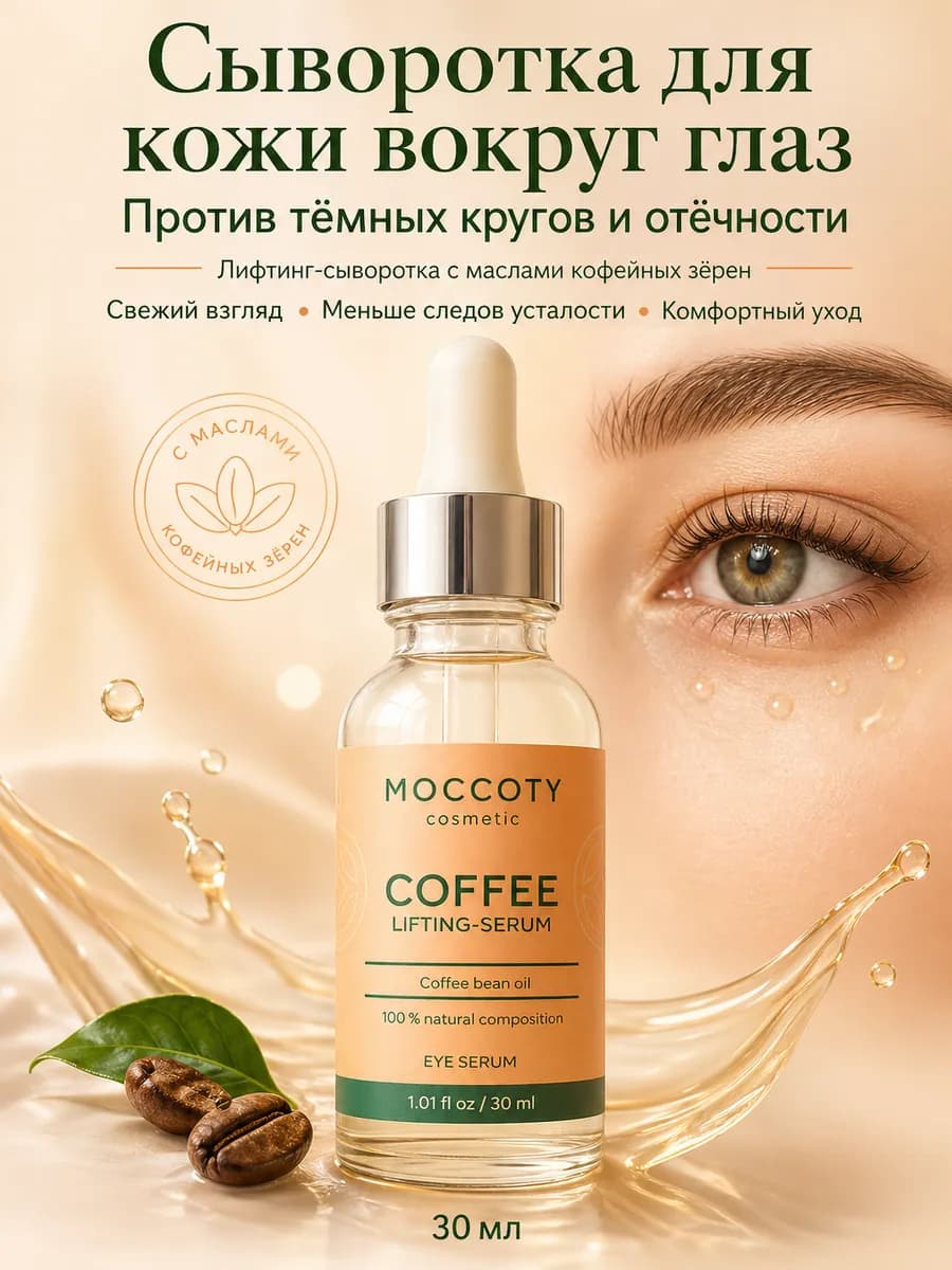 Антивозрастная сыворотка для кожи вокруг глаз от отеков