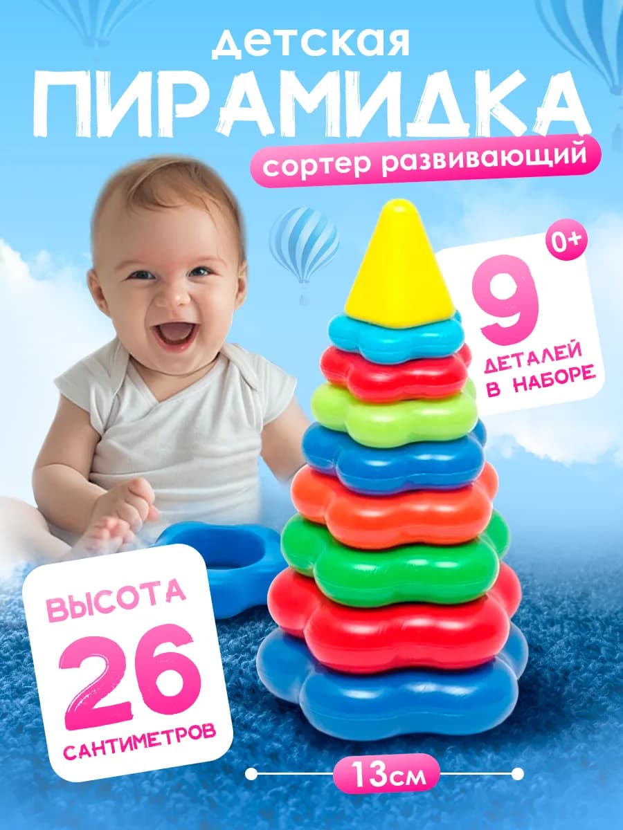 Пирамидка сортер развивающие игрушки для детей