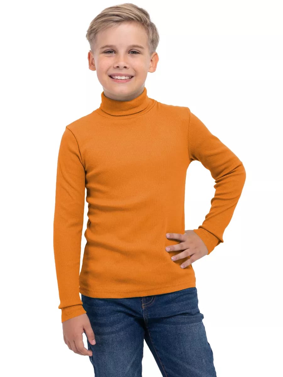 Водолазка для мальчика детская школьная в рубчик хлопок