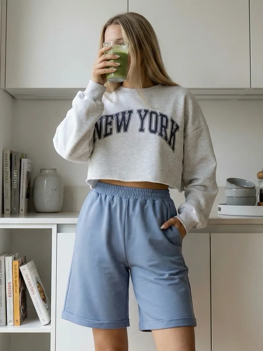 Шорты домашние спортивные длинные y2k