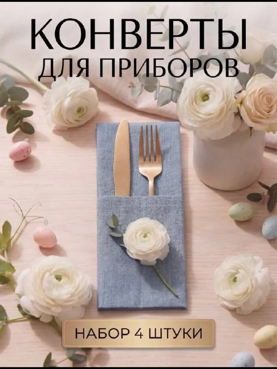 Конверты для сервировки столовых приборов 4 шт