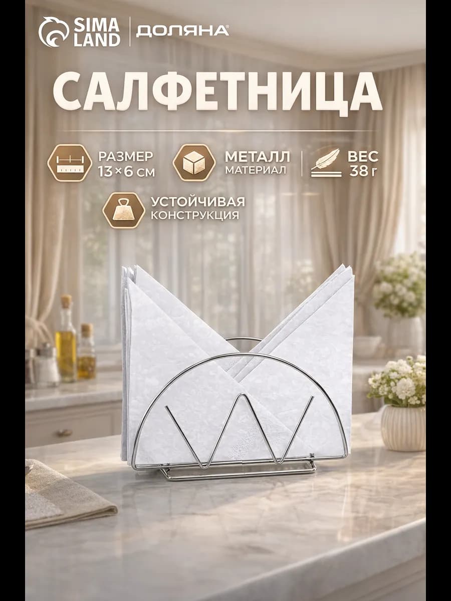Салфетница на стол для кухни металлическая "Корона"