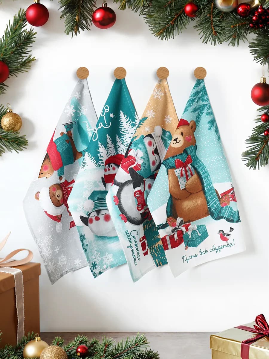 Полотенце кухонное набор 4 шт, 35х60 см