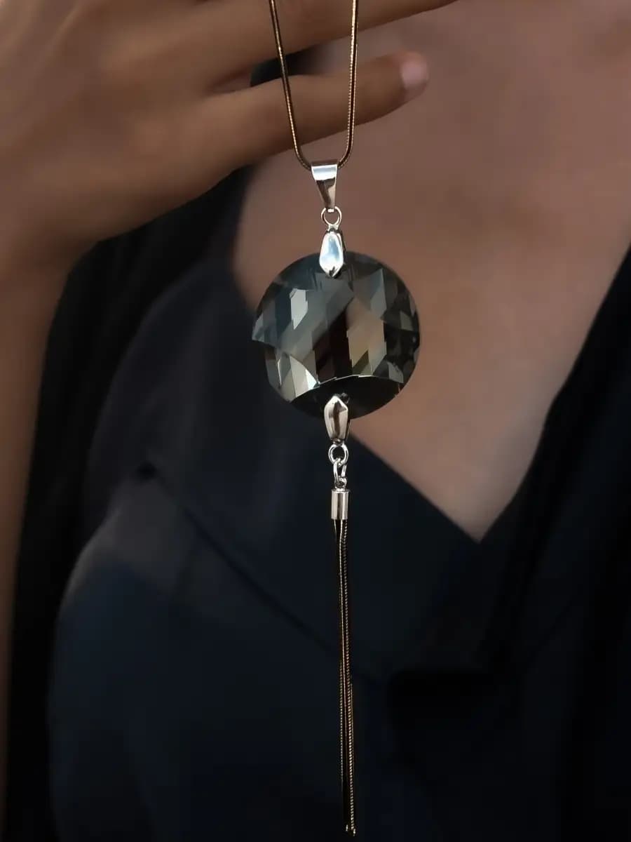 Кулон женский бижутерия, кристалл на цепочке