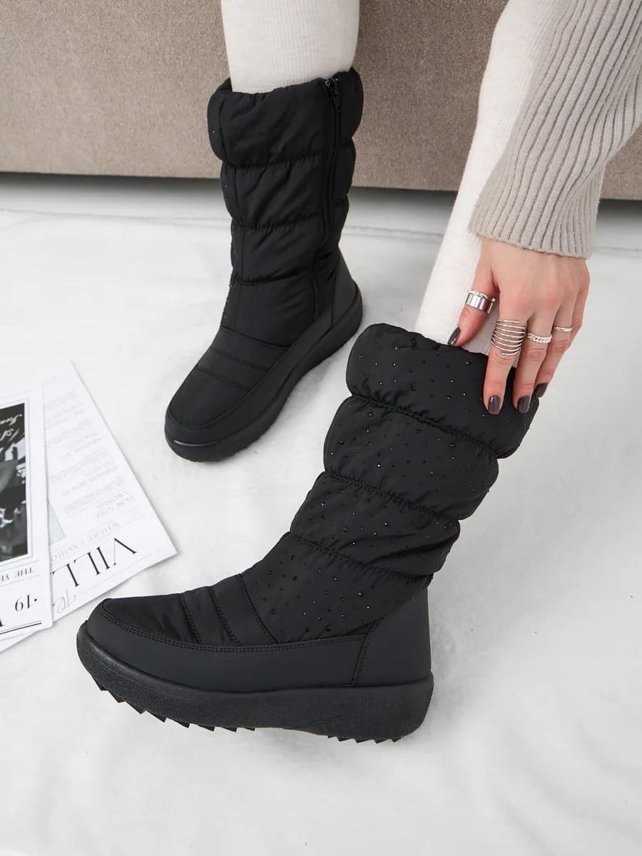 Дутики женские высокие с шерстью