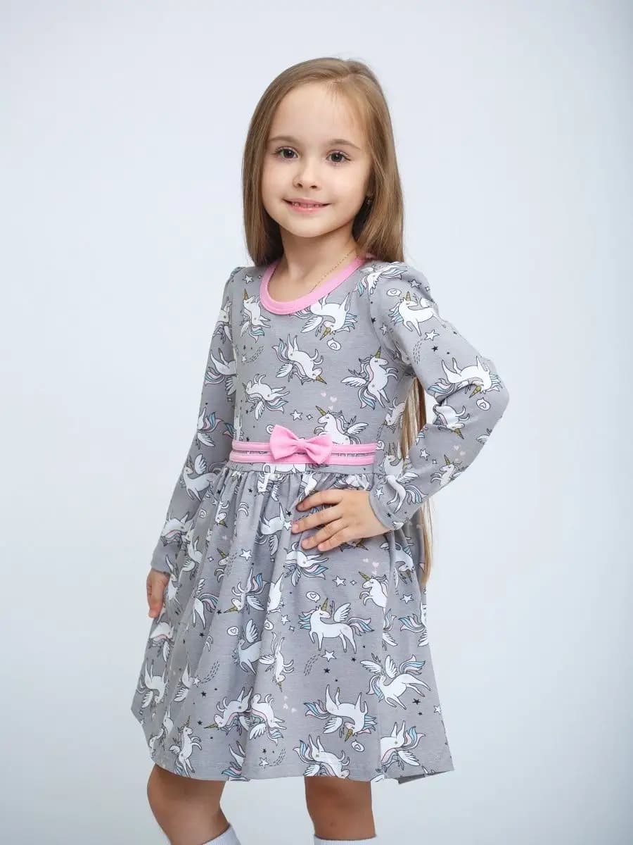 Платье с длинным рукавом в садик