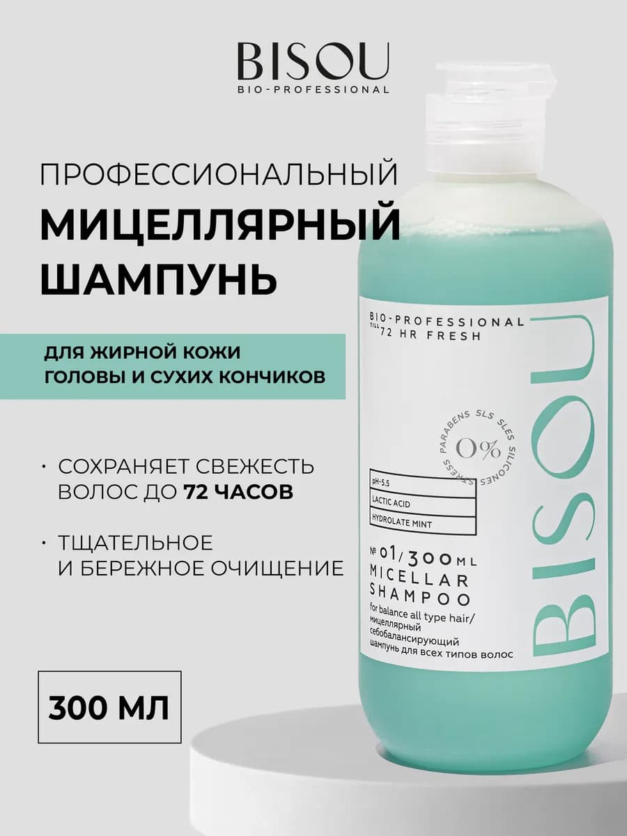 Шампунь для жирной кожи головы профессиональный мицеллярный