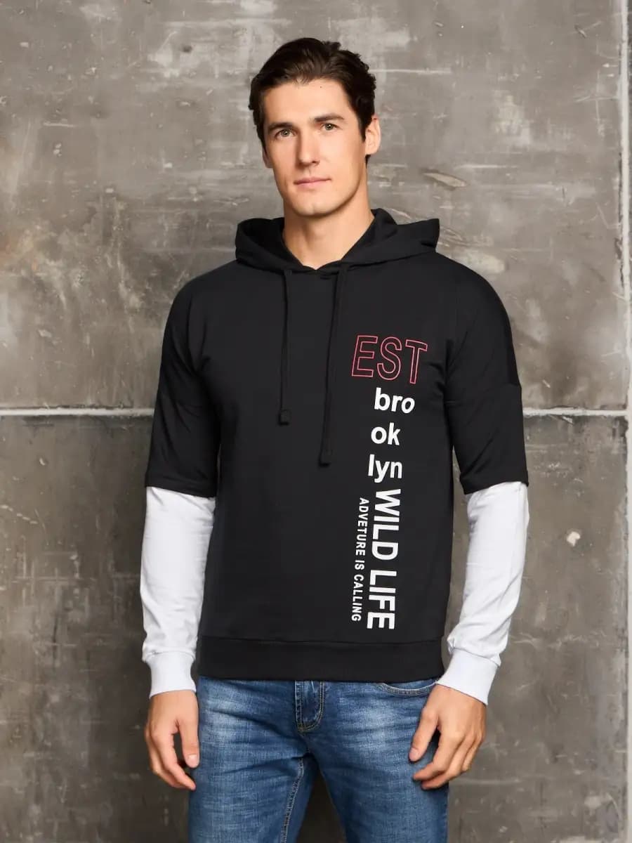 Худи с капюшоном оверсайз без начеса