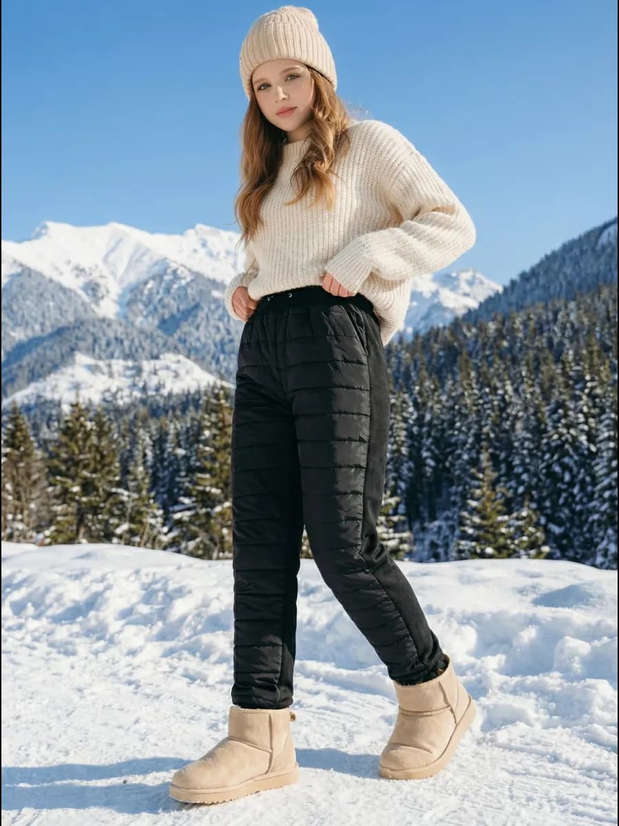 Брюки для девочки утепленные штаны теплые школьные на флисе