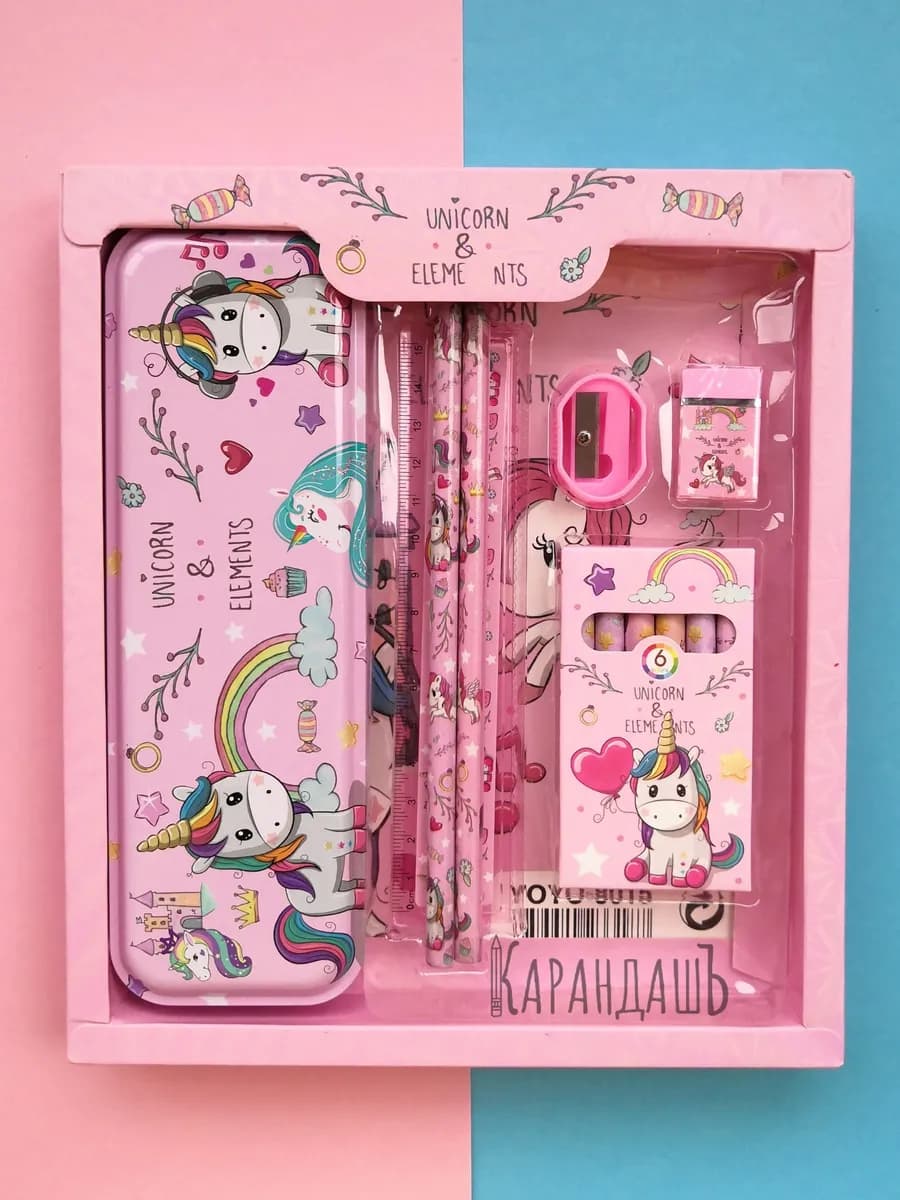 Канцелярский набор подарочный с пеналом пони