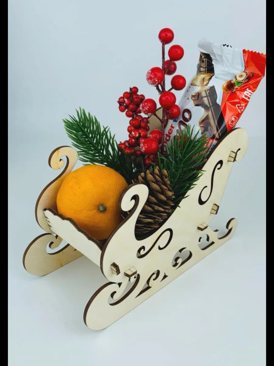 Елочное украшение Сани Новый год 2026