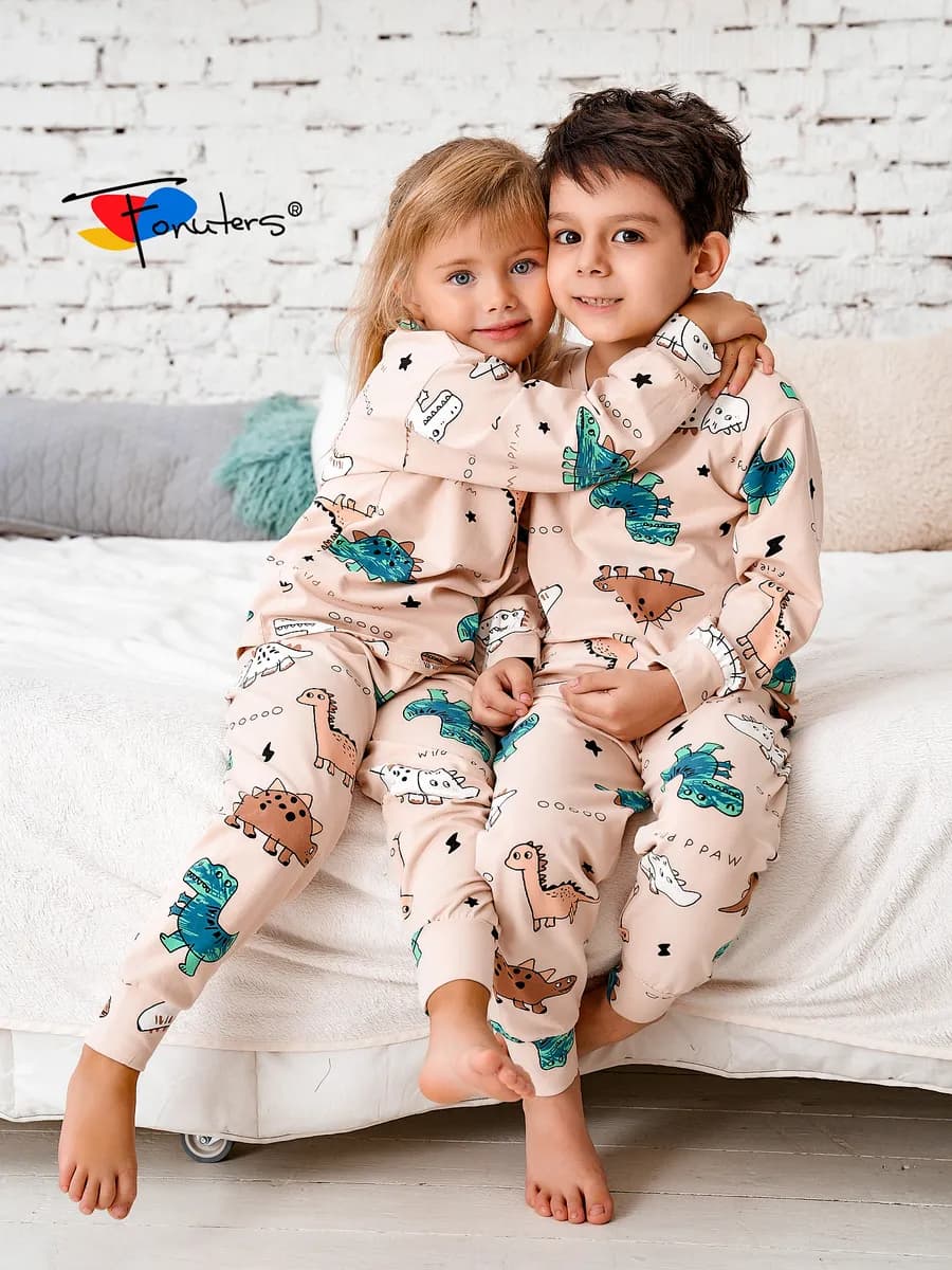 Пижама для мальчика и девочки со штанами хлопок