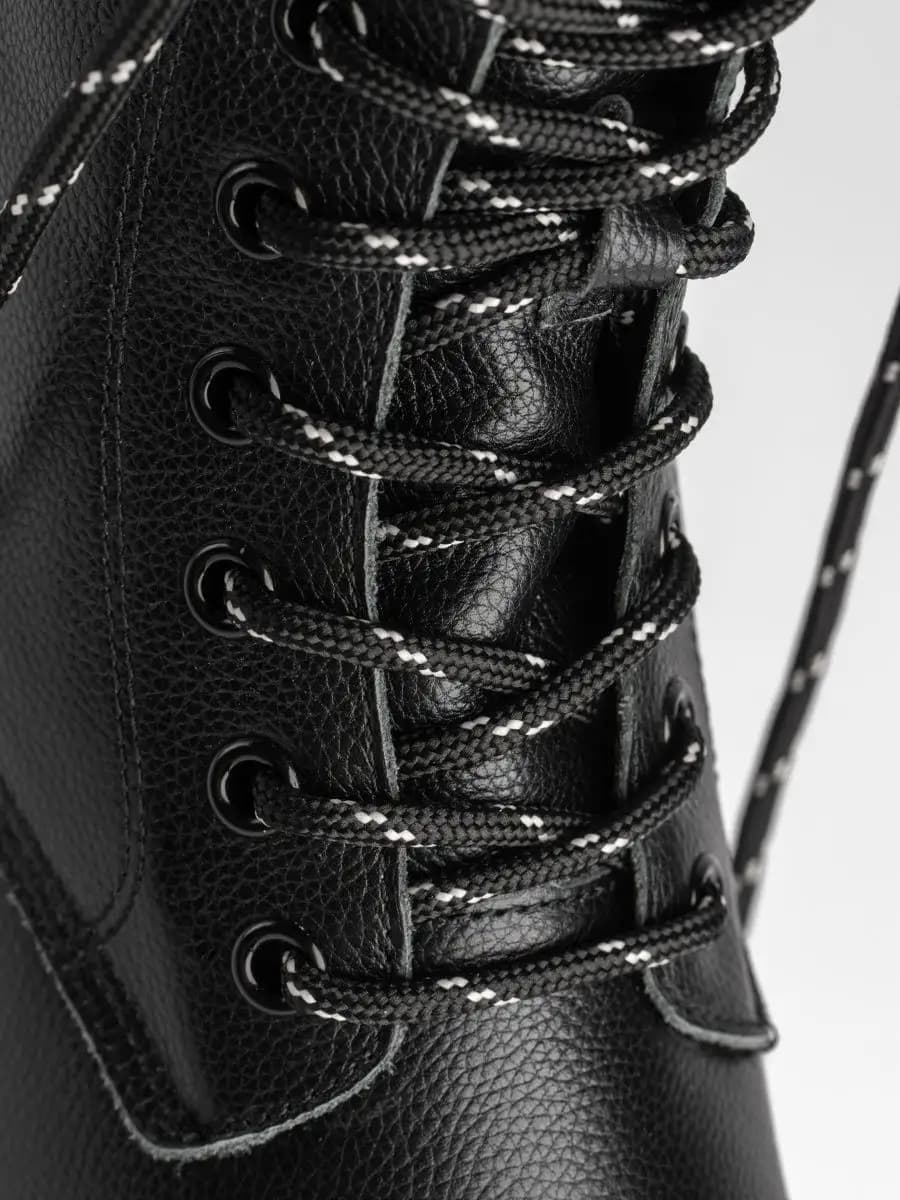 Шнурки черные круглые длинные для обуви толстые 120 см