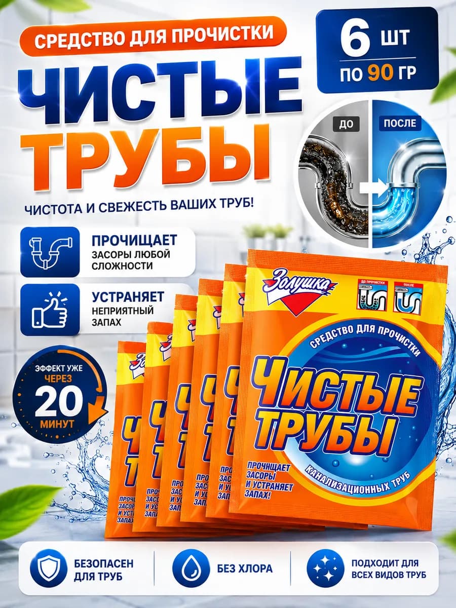 Средство от засоров в трубах, прочистка