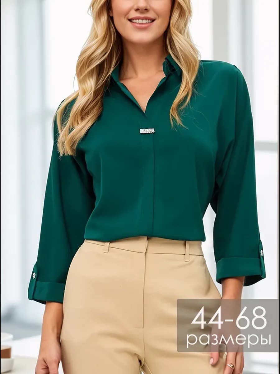Блузка нарядная офисная больших размеров - фото 1