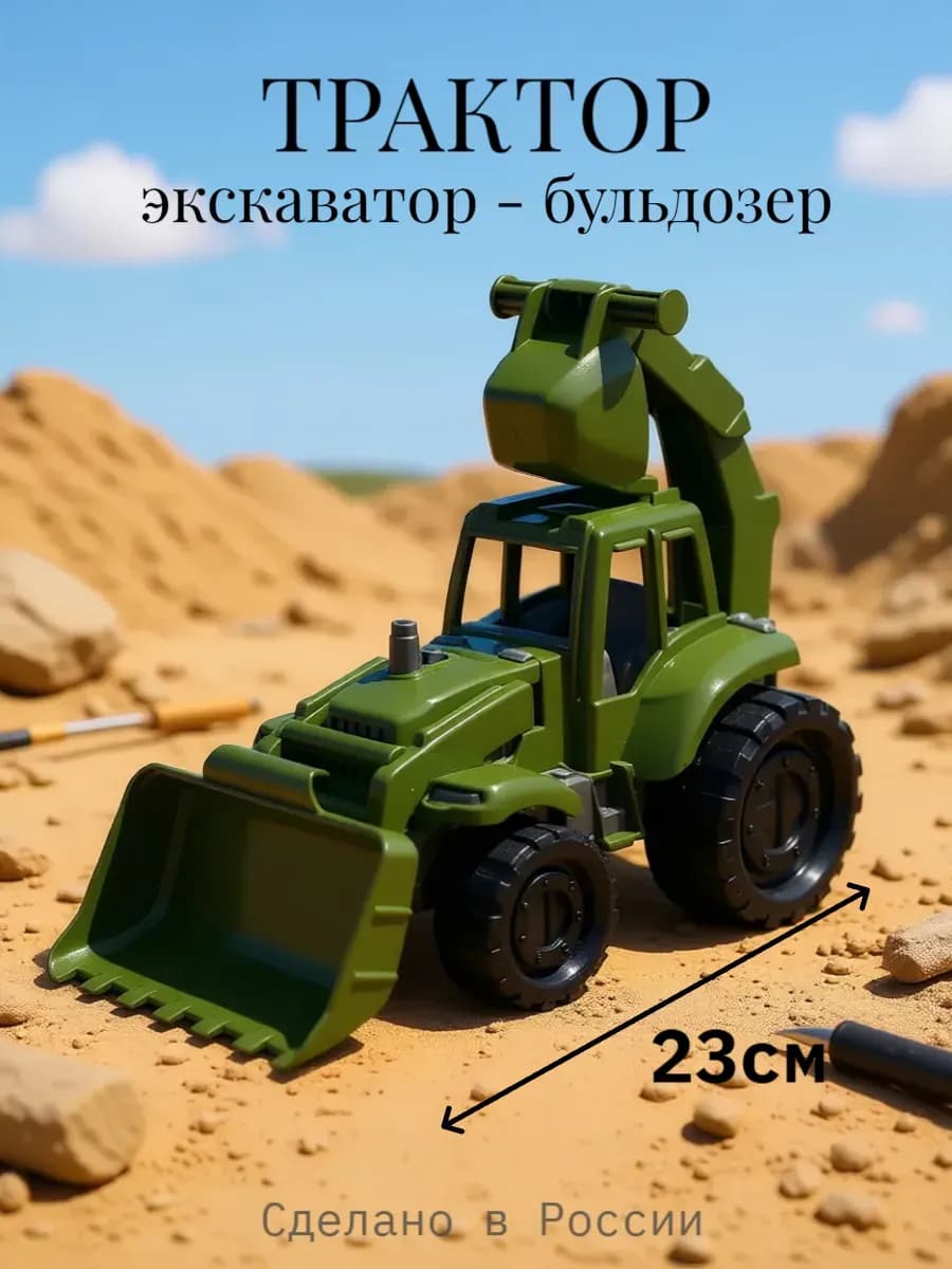 Трактор детский экскаватор - бульдозер Иван