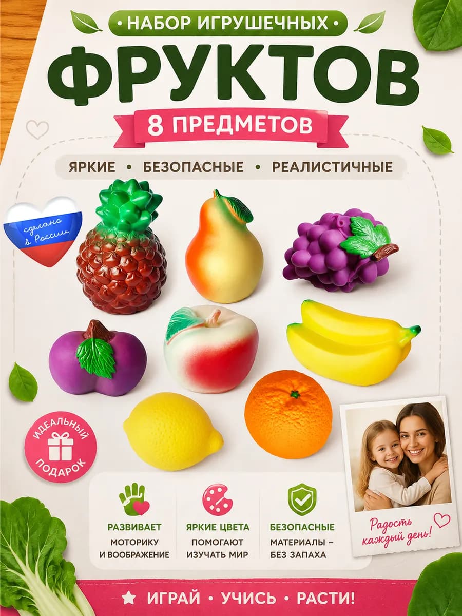 Игрушечные продукты Фрукты для мальчиков и девочек