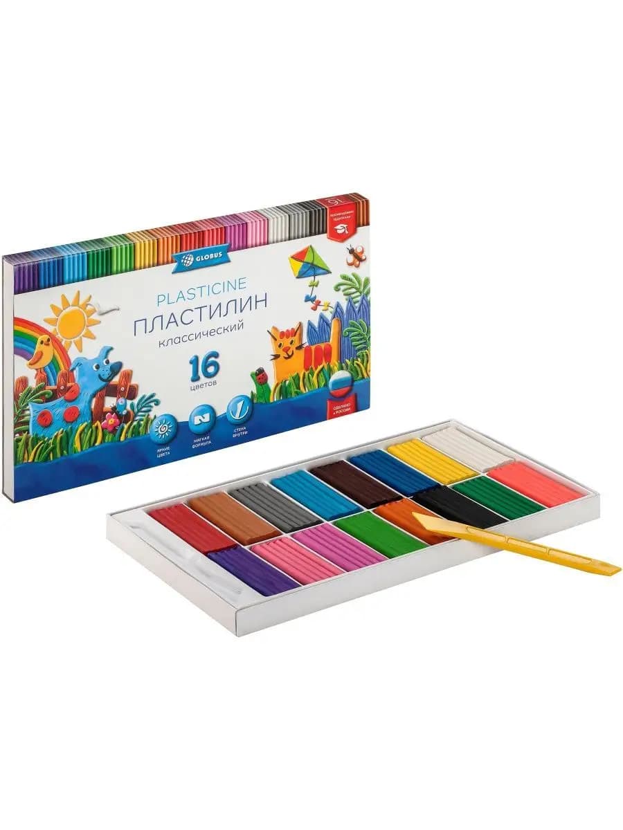 Пластилин классический 16 цветов