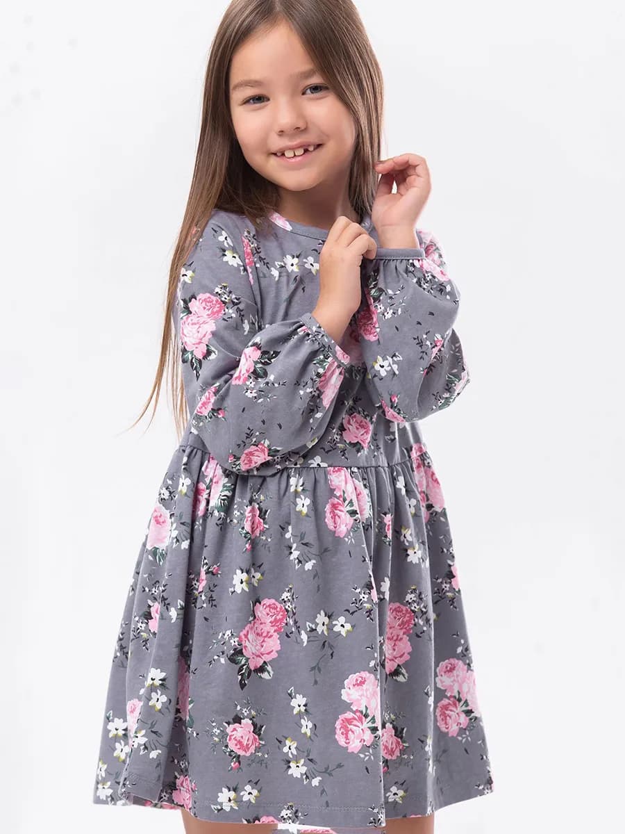 Платье детское с длинным рукавом хлопок нарядное