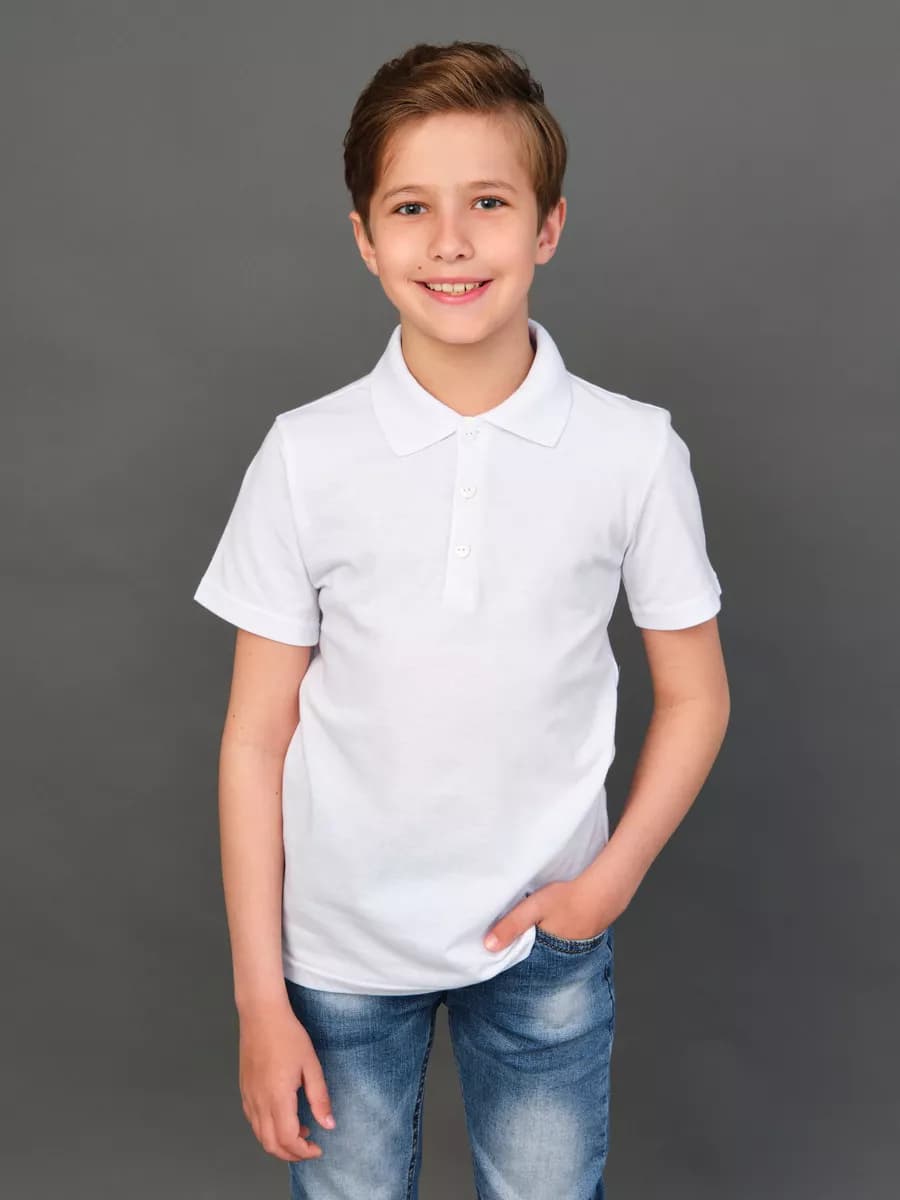 Футболка-поло однотонная - фото 1