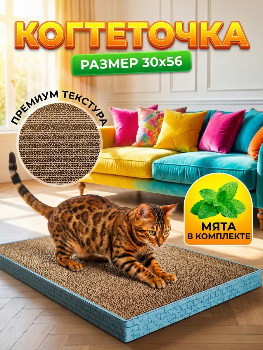 Когтеточка для кошки, 30 56 3 см лежанка