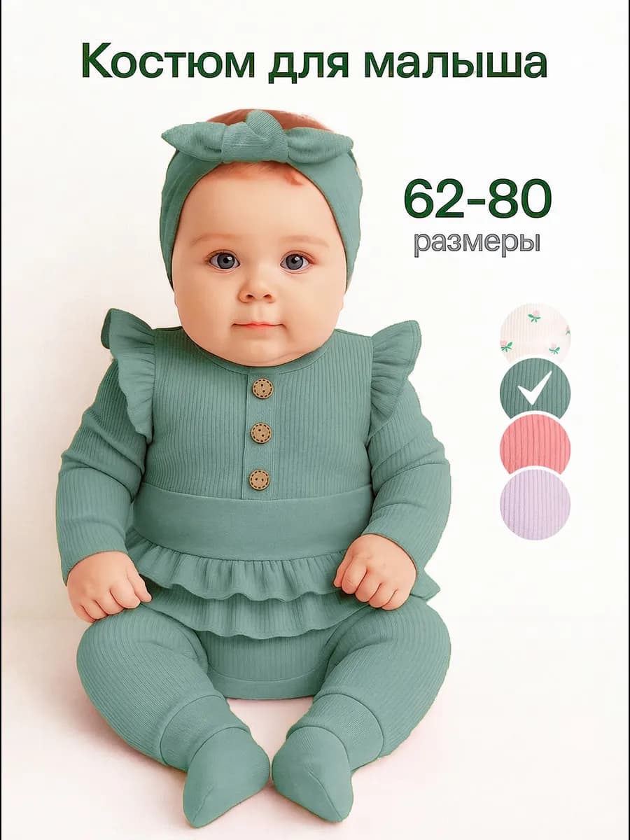 Костюм для новорожденных комплект боди и штанишки