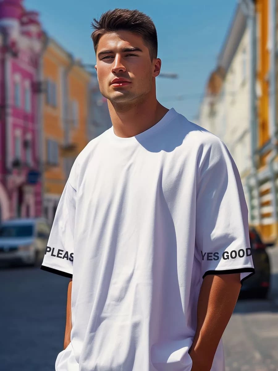 Футболка мужская оверсайз с принтом больших размеров