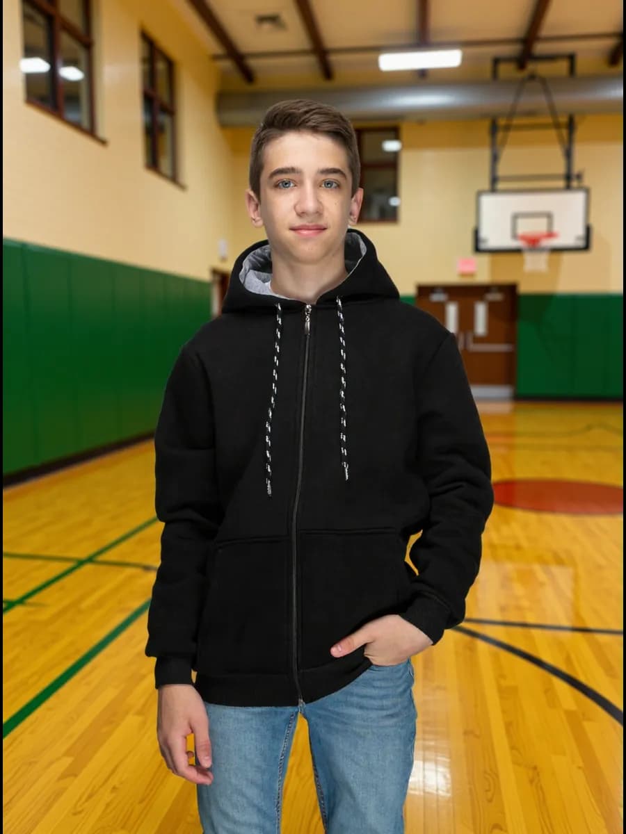 Толстовка на молнии теплая с начесом premium