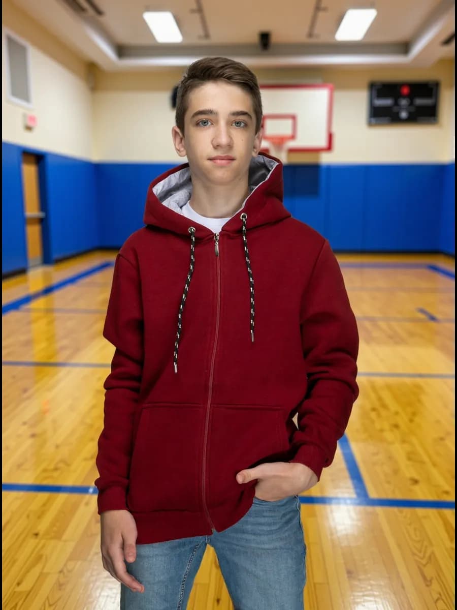 Толстовка на молнии теплая с начесом premium