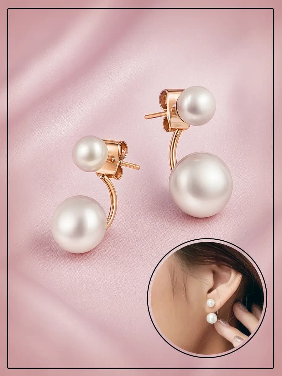 Серьги с жемчугом бижутерия. Пусеты жемчужные