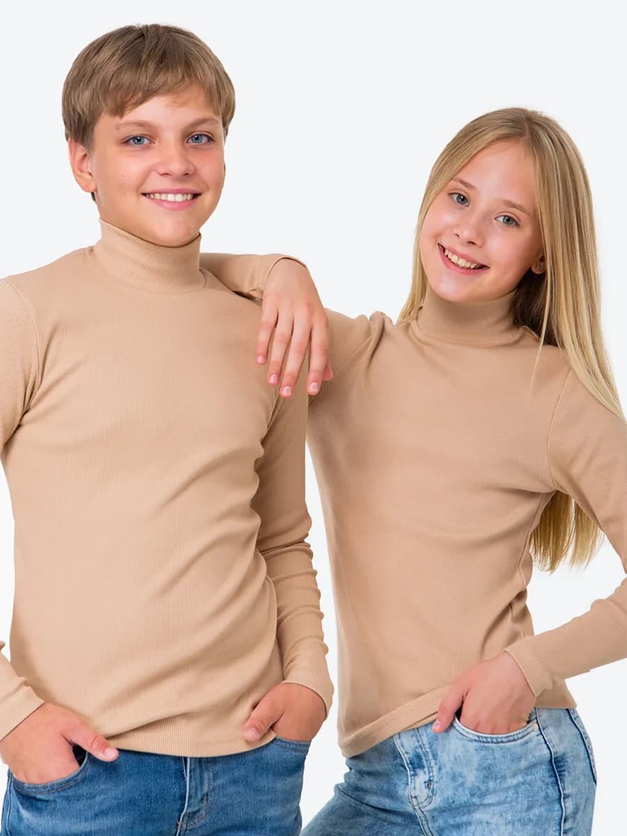 Водолазка детская в рубчик базовая школьная