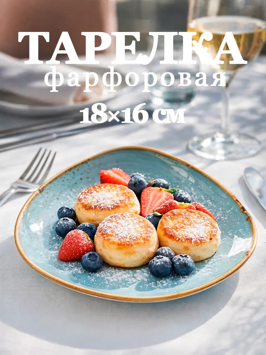 Тарелка сервировочная фарфоровая «Церера» 18,2×16,3 см