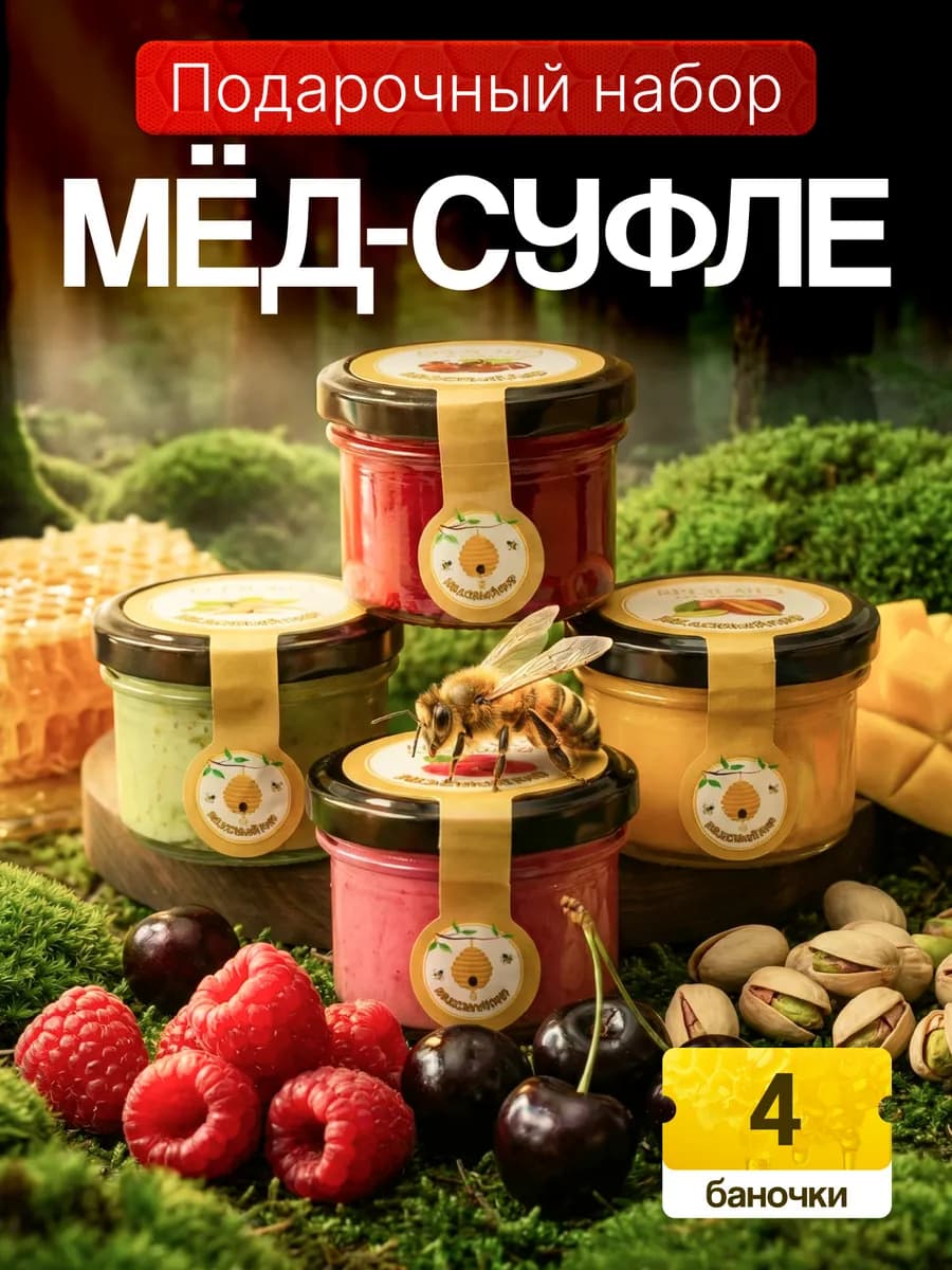 Мед крем суфле набор подарочный натуральный без сахара