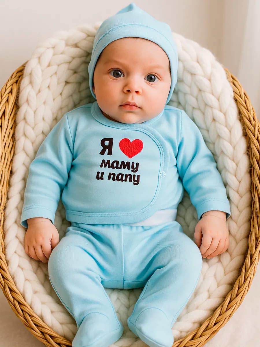 Комплект нательный для новорожденного 3 предмета