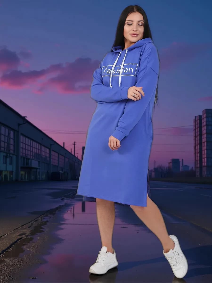 Спортивное платье худи с разрезами