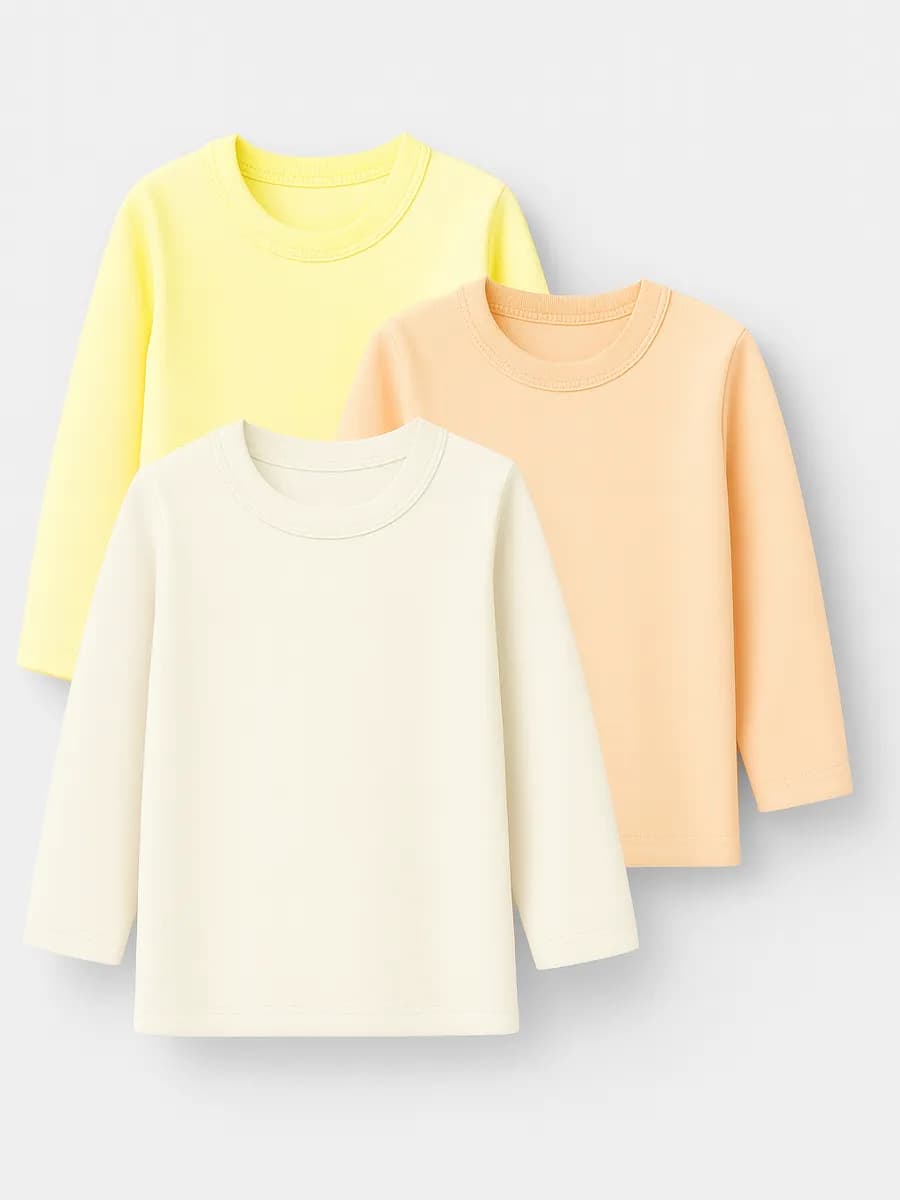 Лонгслив трикотажный базовый набор 3 шт