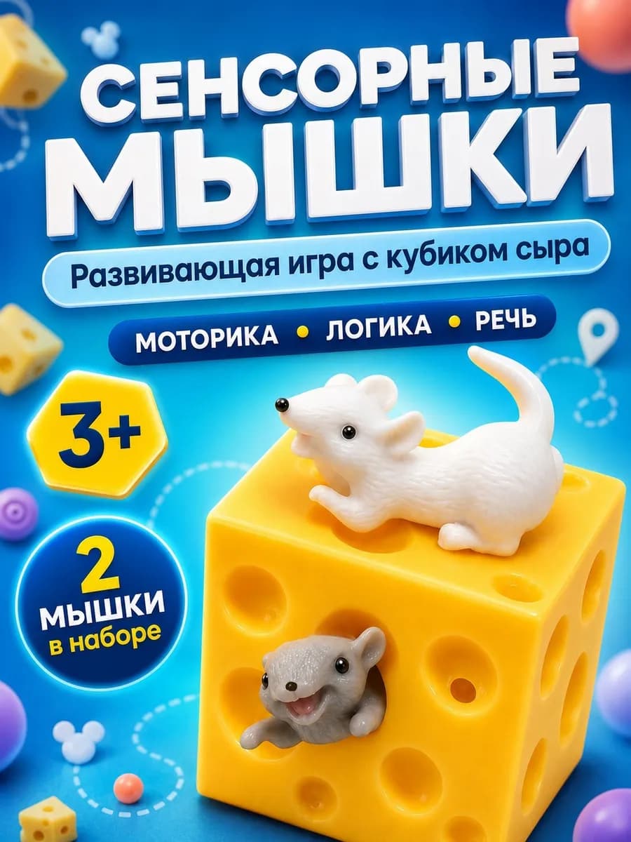 Сквиш мялка антистресс сыр с мышками развивающие игрушки
