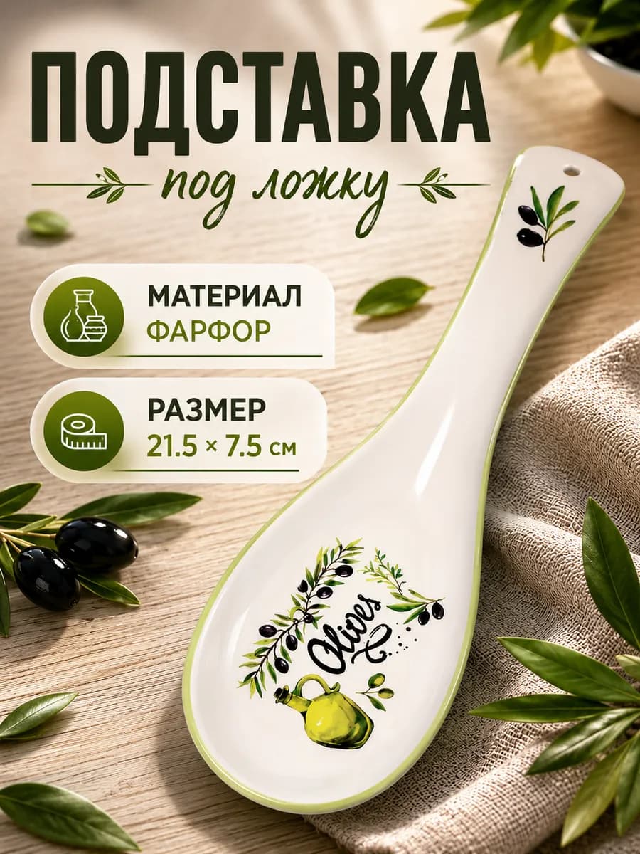 Подставка под ложку на кухню на стол фарфоровая