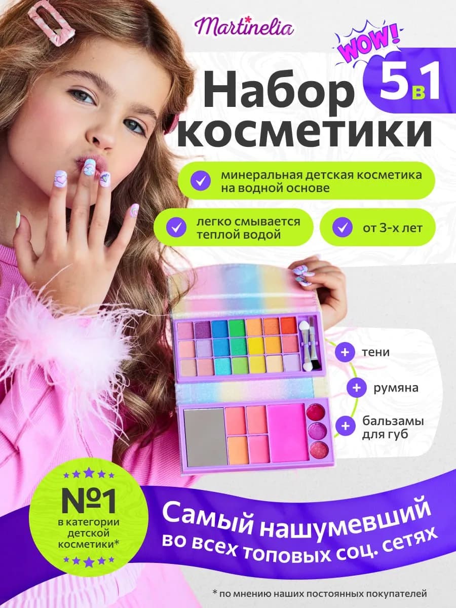 Подарочный набор детской косметики для макияжа для девочки
