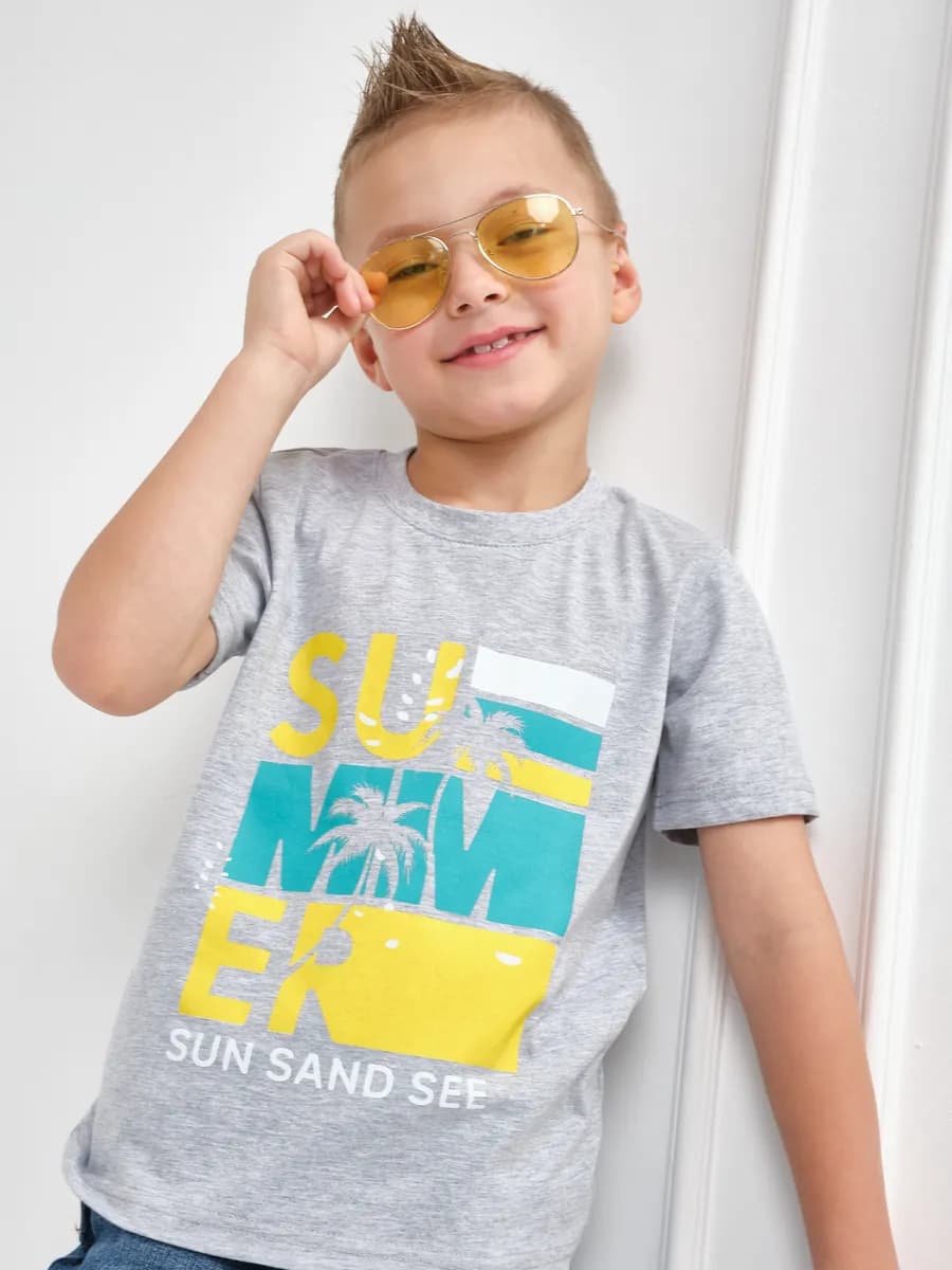 Футболка с принтом хлопок - фото 1