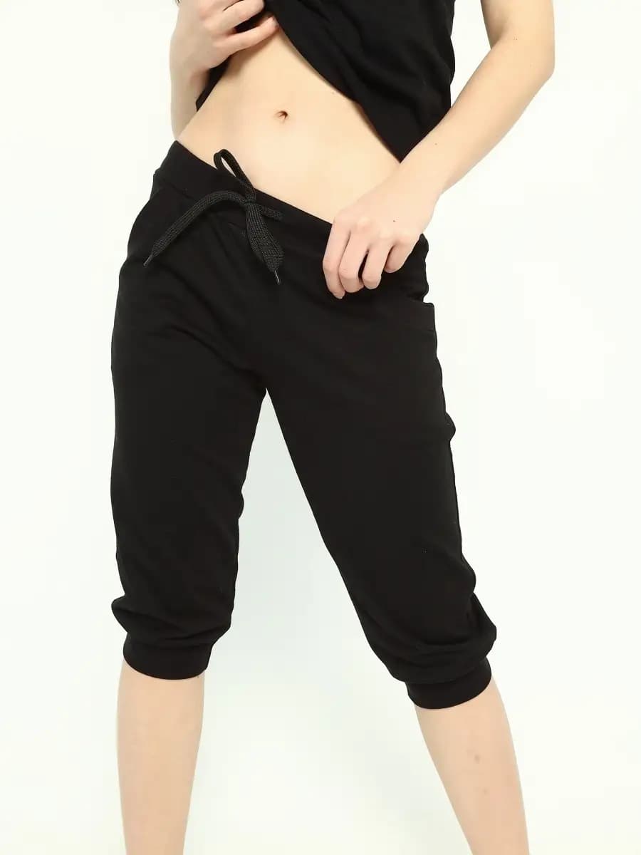 Домашние бриджи капри спортивные трикотажные - фото 1