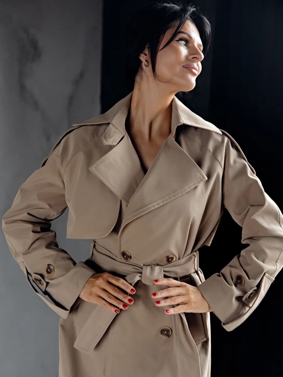 демисезонный тренч длинный оверсайз